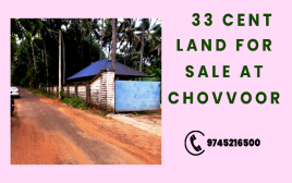 33 cent Plot For Sale Near Panchikkal,Chovvoor,Thrissur